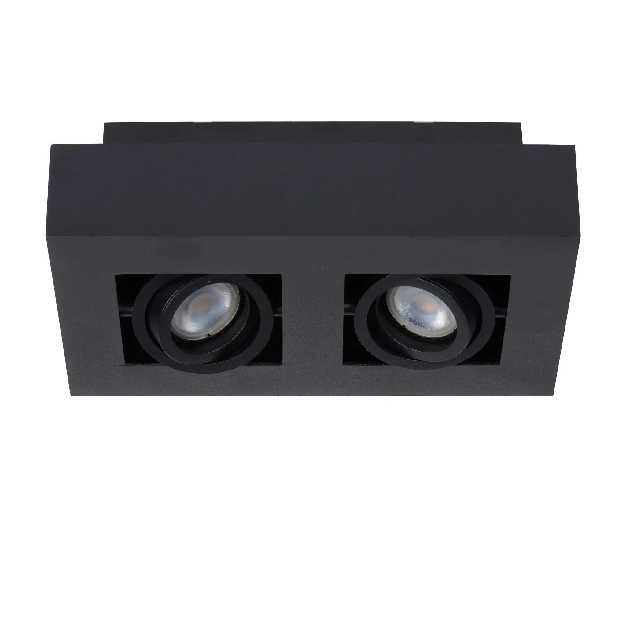 Moderne Plafondspot Quadrado - dimbaar 2x5W | Zwart