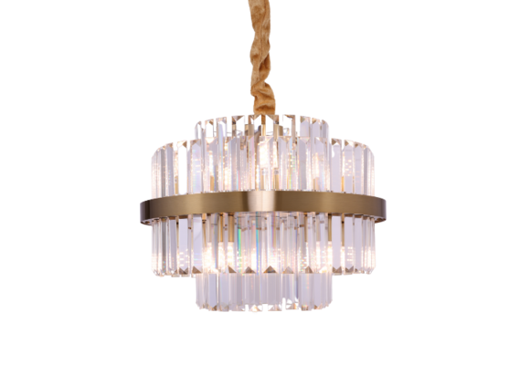 Hanglamp Amira Transparant/Goud | Ø 40 cm