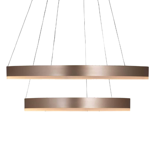 Design hanglamp Rounds - rosé goud incl. Led | 2 laags