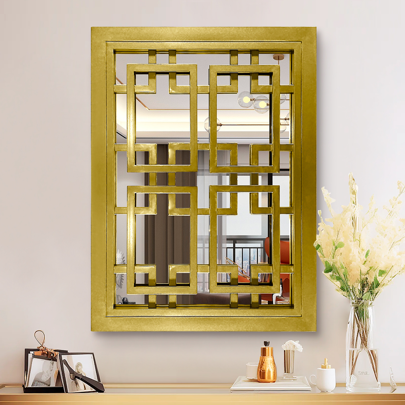 Kenza Spiegel - Goud - 60 x 80 cm