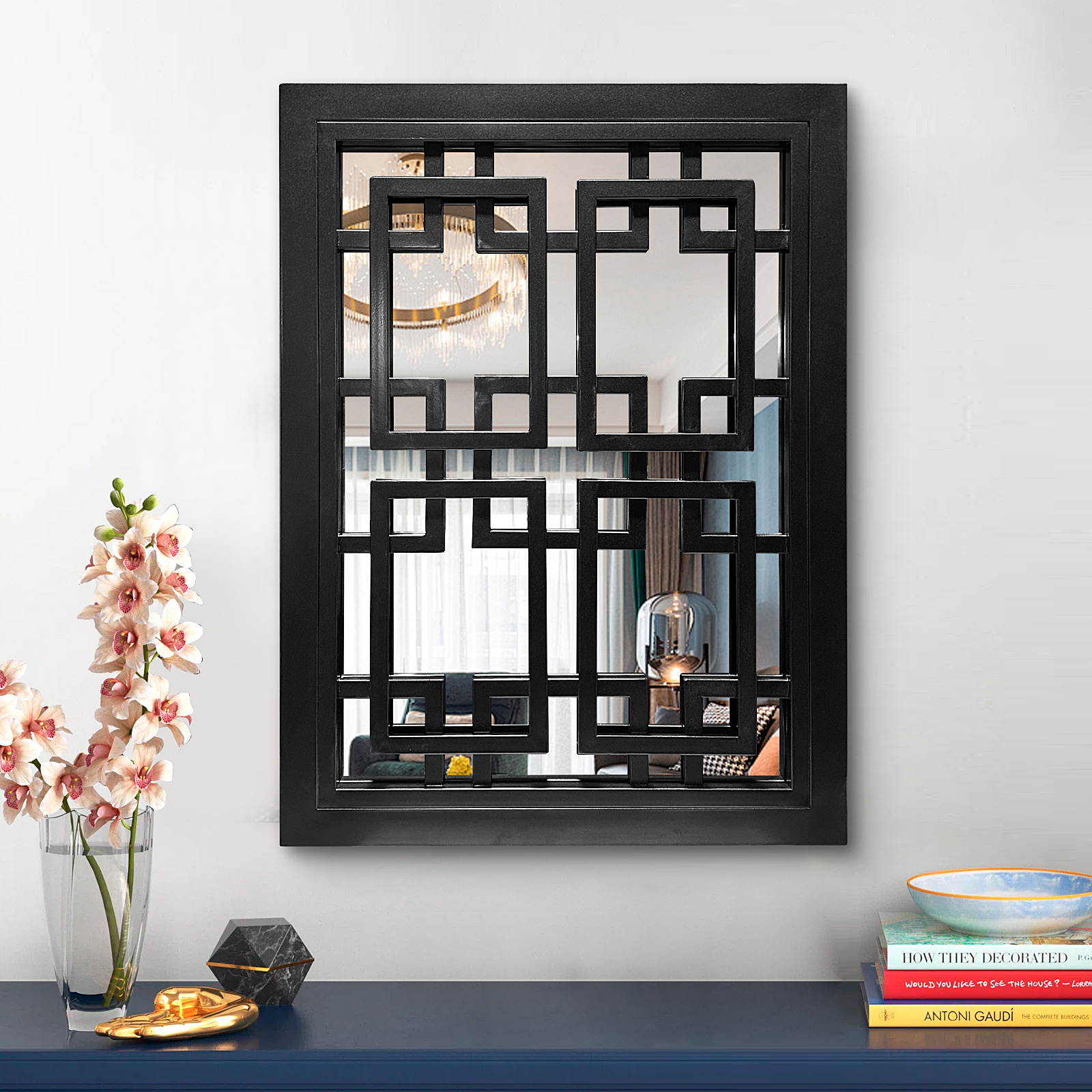 Kenza Spiegel - Zwart - 60 x 80 cm