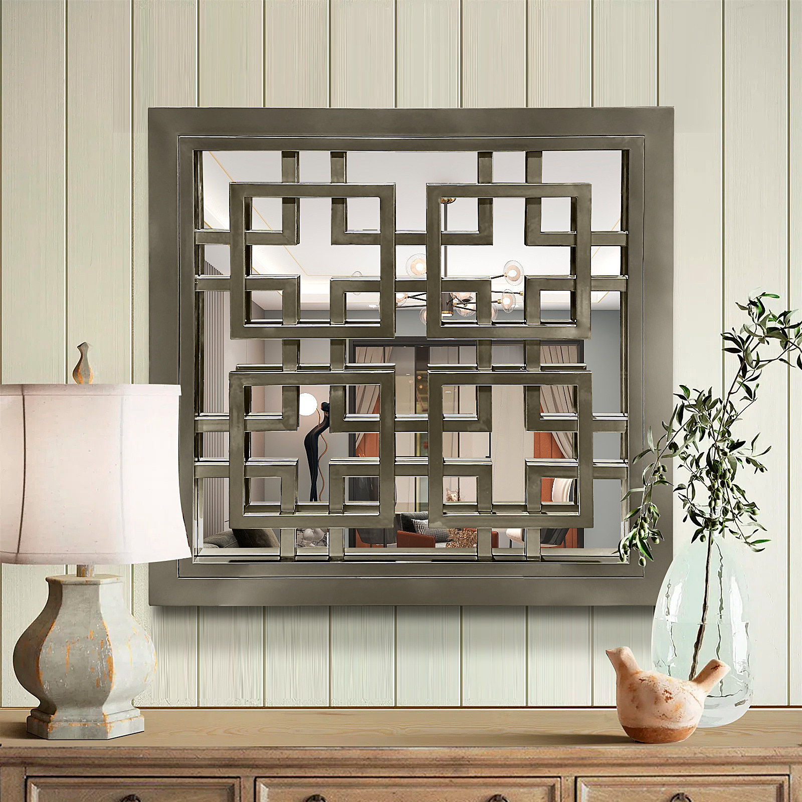 Kenza Spiegel - Champagne - 70 x 70 cm