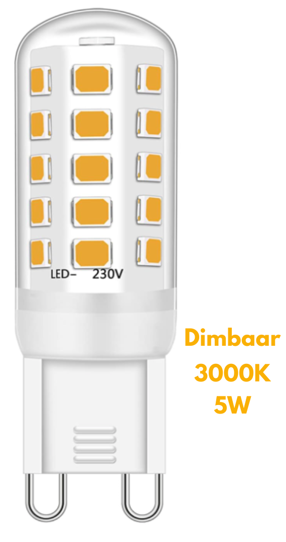 G9 led lamp 5W 3000K dimbaar