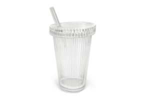 Drinkglas Shelly - 380 ml - met rietje en deksel