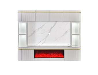 TV-Wandmeubel Ibiza  - Wit marmer / Goud