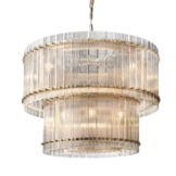 Hanglamp Alice - 80 cm - 2 laags - Transparant/Goud