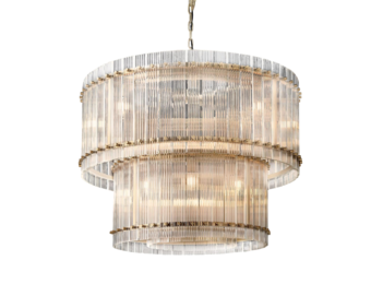 Hanglamp Alice - 80 cm - 2 laags - Transparant/Goud