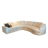 Hoekbank Milano - Bouclé wit - Ronde lounge