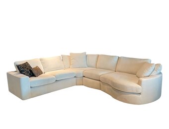 Hoekbank Milano - Bouclé wit - Ronde lounge