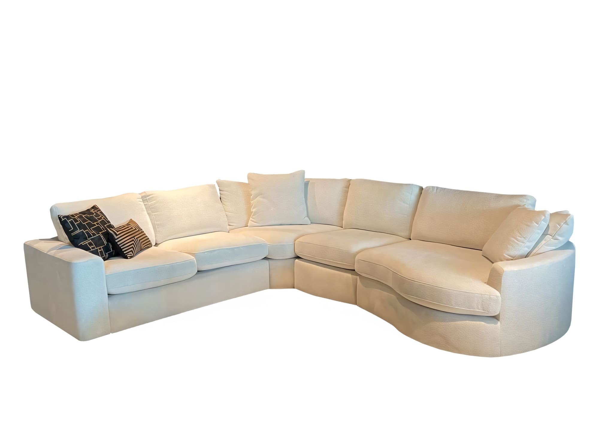 Hoekbank Milano - Bouclé wit - Ronde lounge