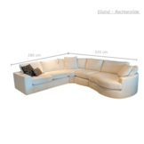 Hoekbank Milano - Bouclé wit - Ronde lounge