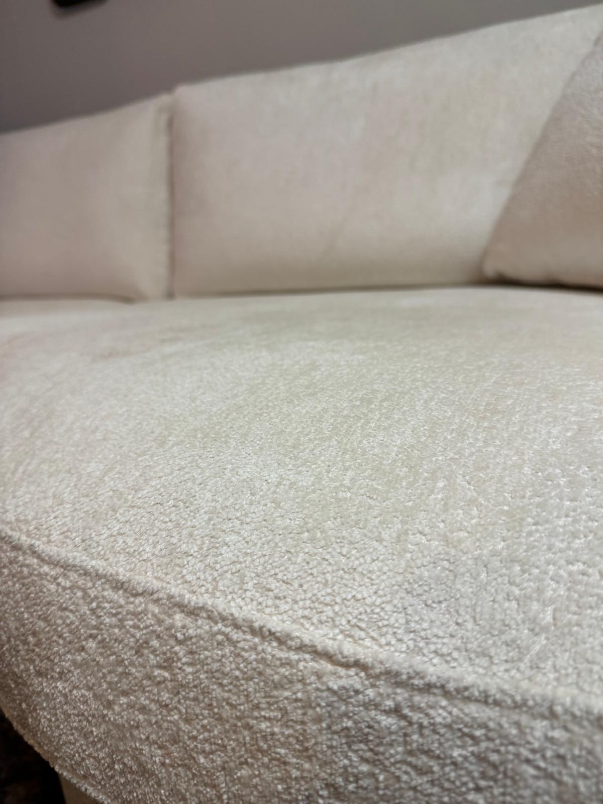 Hoekbank Milano - Bouclé wit - Ronde lounge