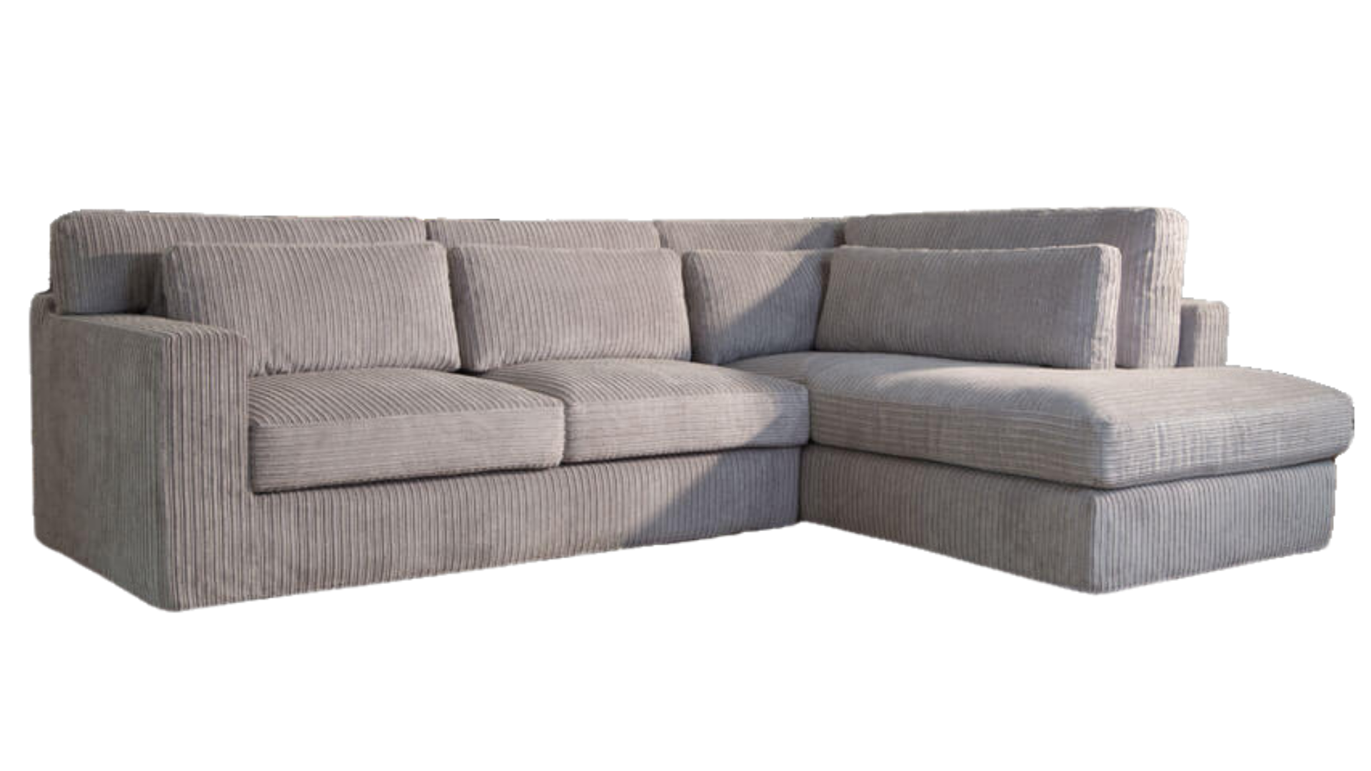 Hoekbank Texas - Ribstof Grijs - Pocketvering