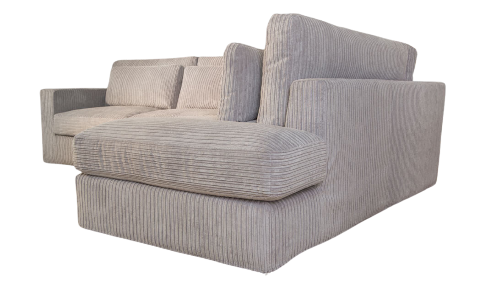 Hoekbank Texas - Ribstof Grijs - Pocketvering