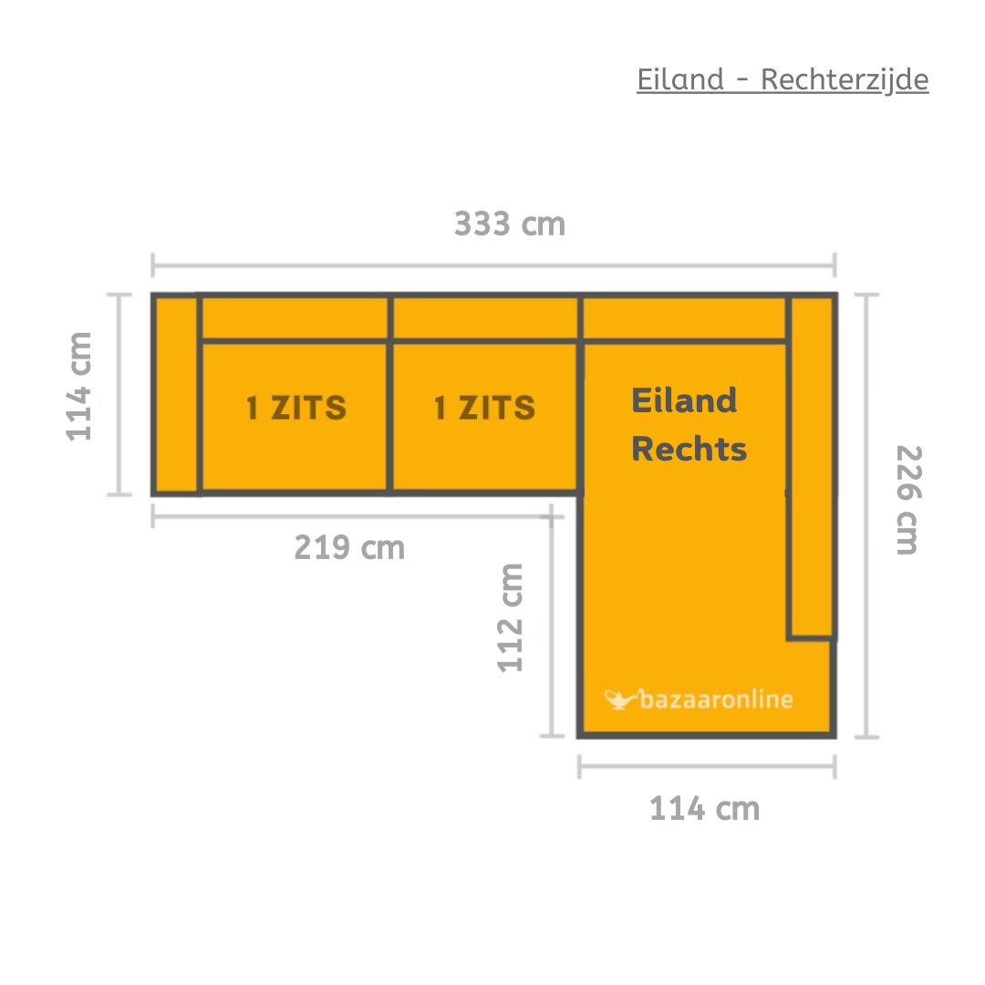 Hoekbank Texas - Ribstof Grijs - Pocketvering