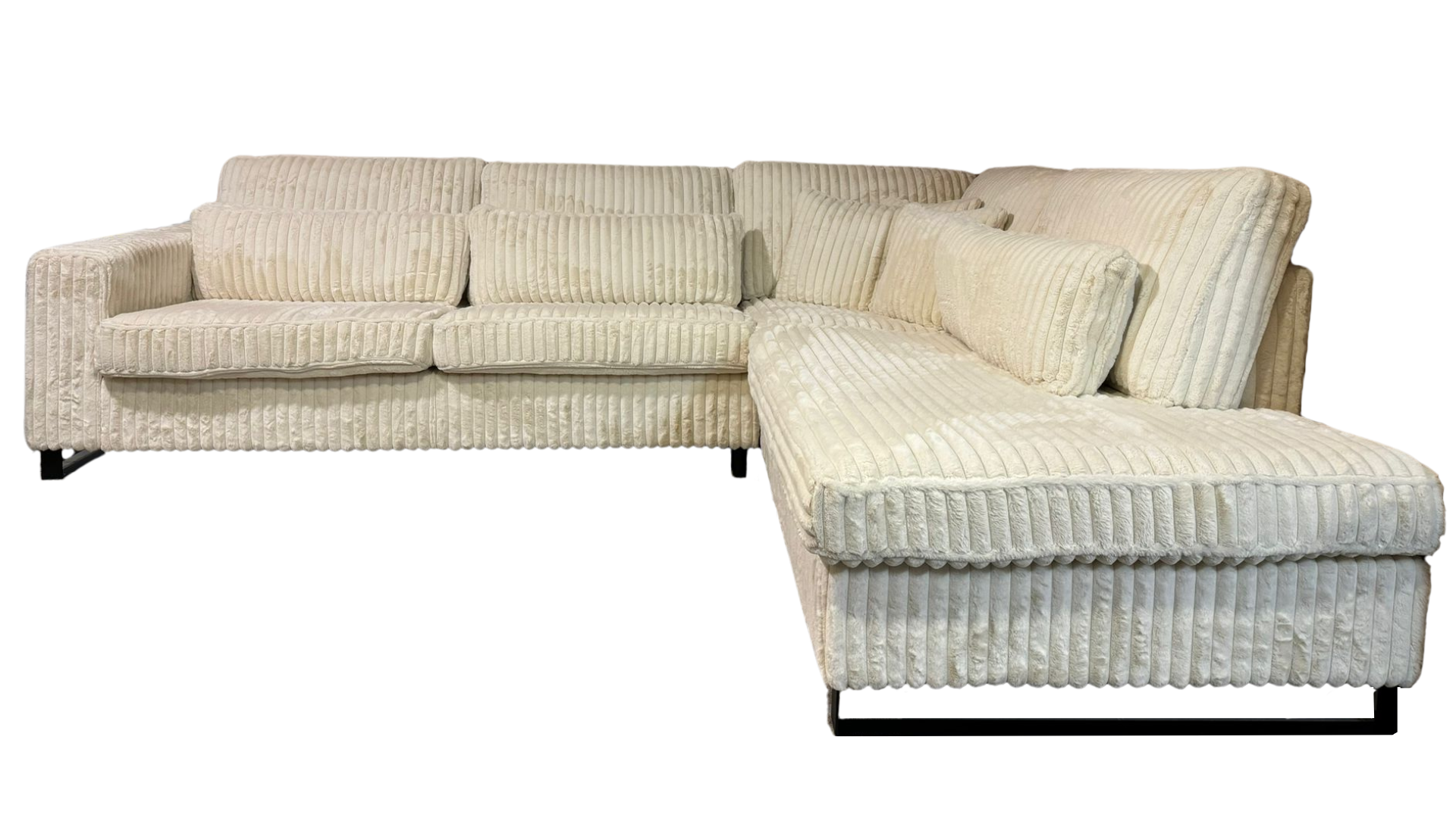 Hoekbank Fluffy - Ivory kleur - Pocketvering