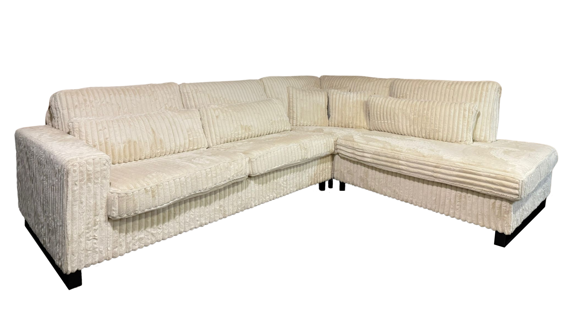 Hoekbank Fluffy - Ivory kleur - Pocketvering