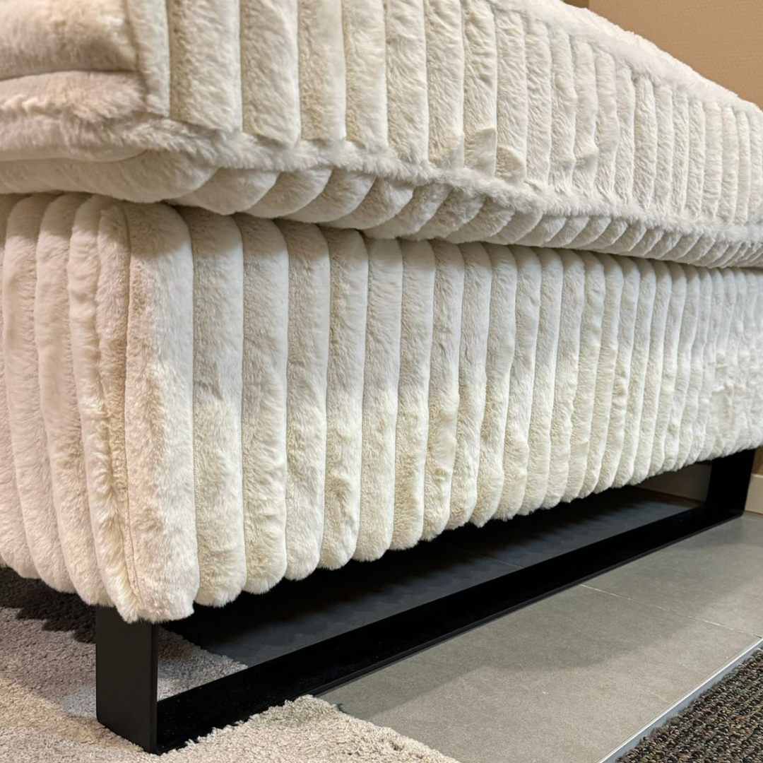 Hoekbank Fluffy - Ivory kleur - Pocketvering