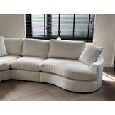 Hoekbank Milano - Bouclé wit - Ronde lounge