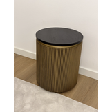 Bijzettafel Goldtown | Zwart Eiken Fineer Rond Ø 45 cm