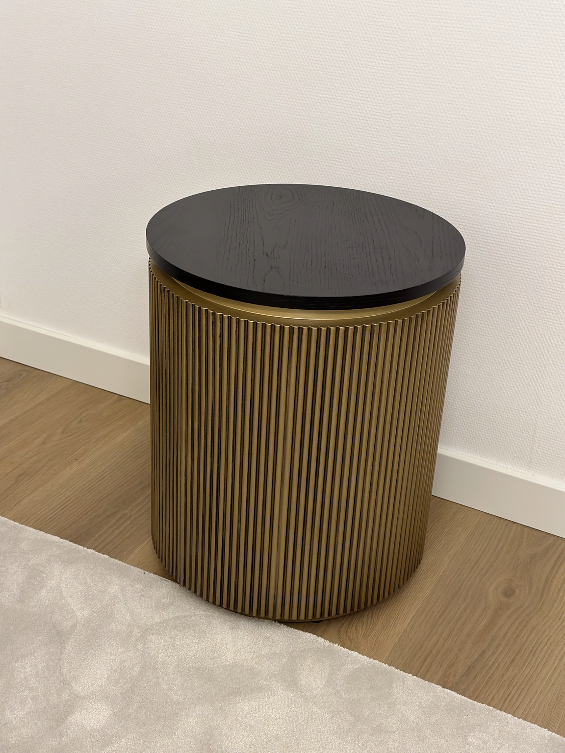 Bijzettafel Goldtown | Zwart Eiken Fineer Rond Ø 45 cm