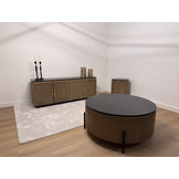 Bijzettafel Goldtown | Zwart Eiken Fineer Rond Ø 45 cm