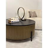 Salontafel Goldtown Zwart Eiken Fineer | Ø90 cm