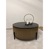 Salontafel Goldtown Zwart Eiken Fineer | Ø90 cm