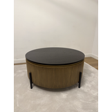 Salontafel Goldtown Zwart Eiken Fineer | Ø90 cm