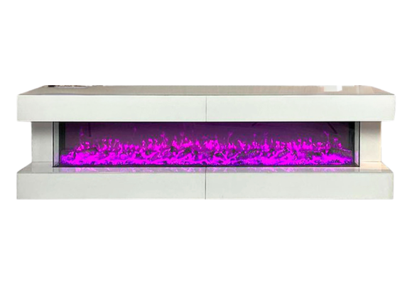 TV-Meubel Oxton - Wit - incl. Sfeerhaard