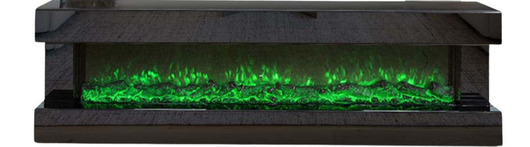 TV-meubel Oxton Zwart met ingebouwde 3D sfeerhaard