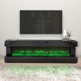 TV-meubel Oxton Zwart met ingebouwde 3D sfeerhaard