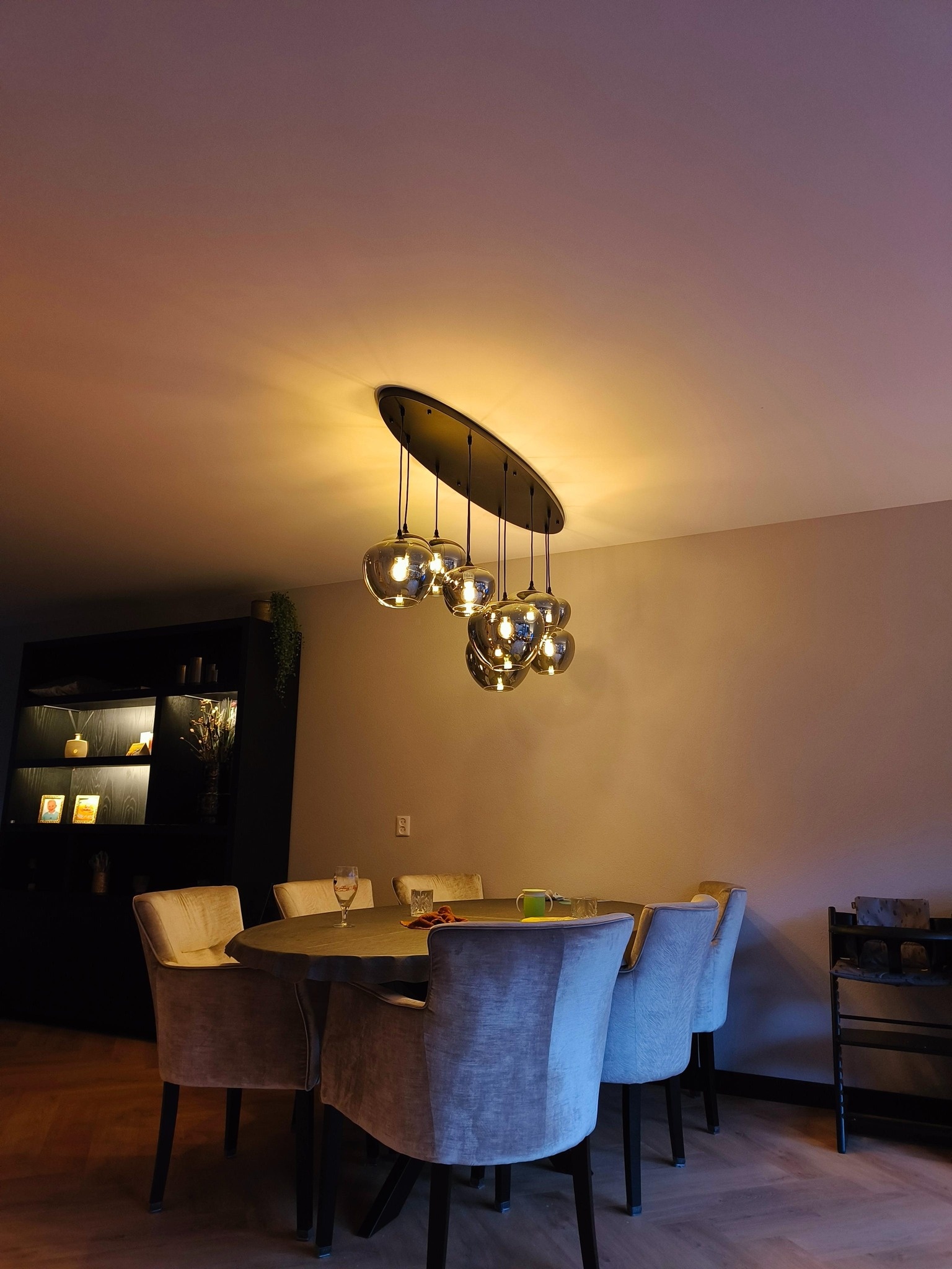 Hanglamp Apples Smoke glas  10 lichts - Ovaal