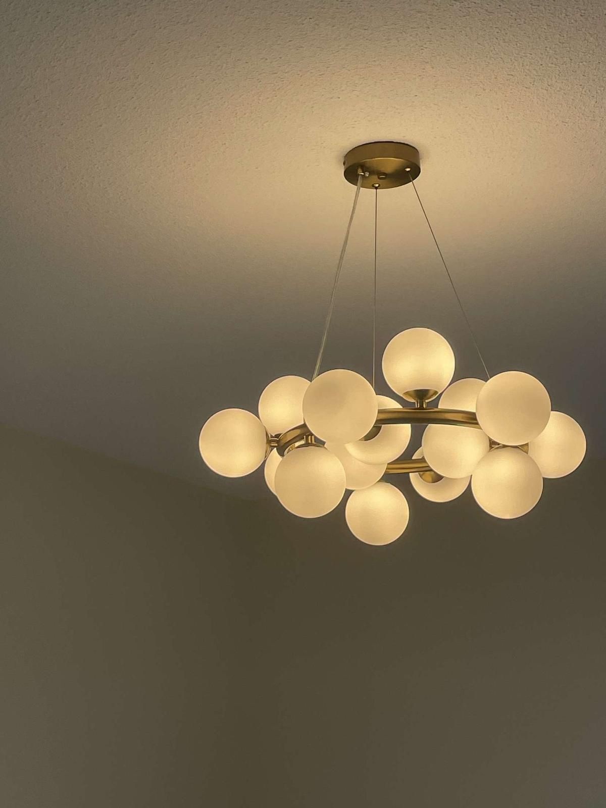 Hanglamp Infinity opaal glas | Goud