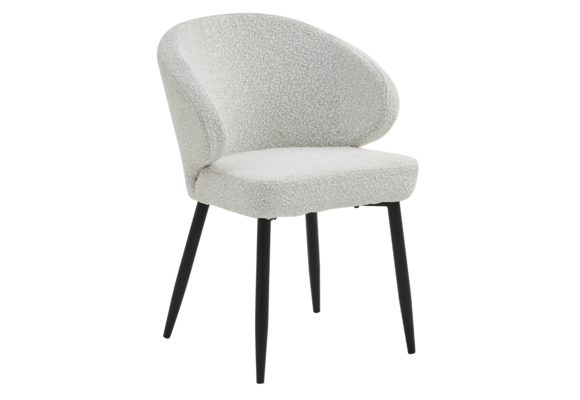 Eetkamerstoel Porto Bouclé Wit