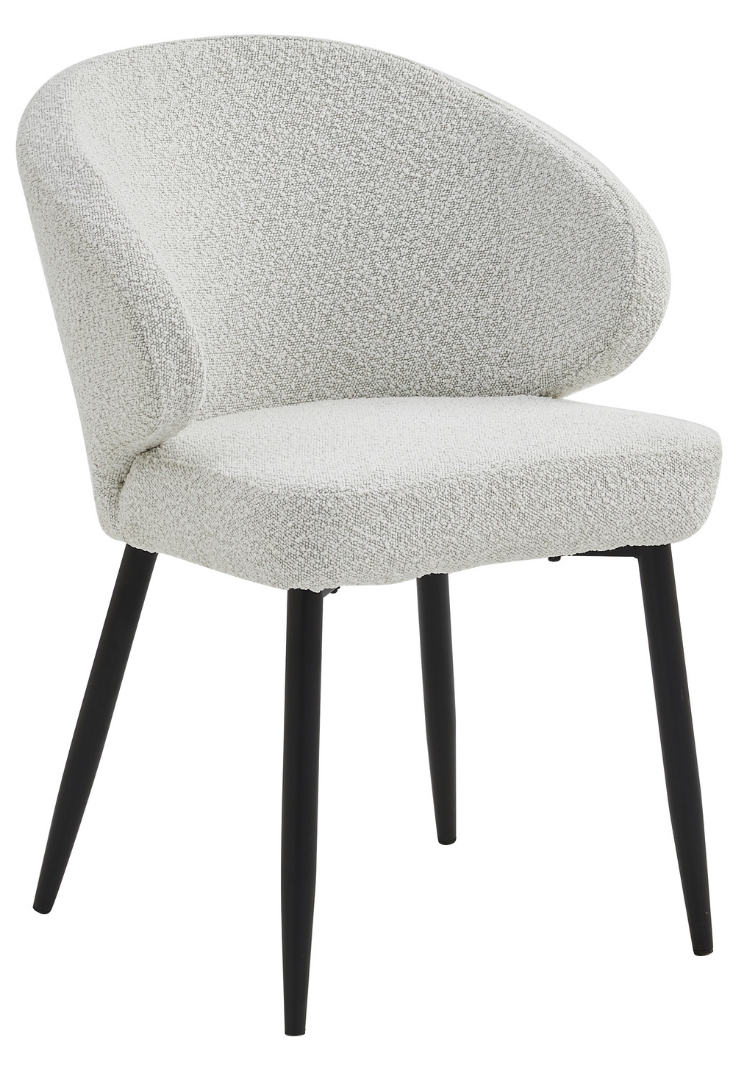 Eetkamerstoel Porto Bouclé Wit