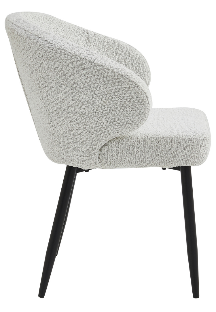 Eetkamerstoel Porto Bouclé Wit