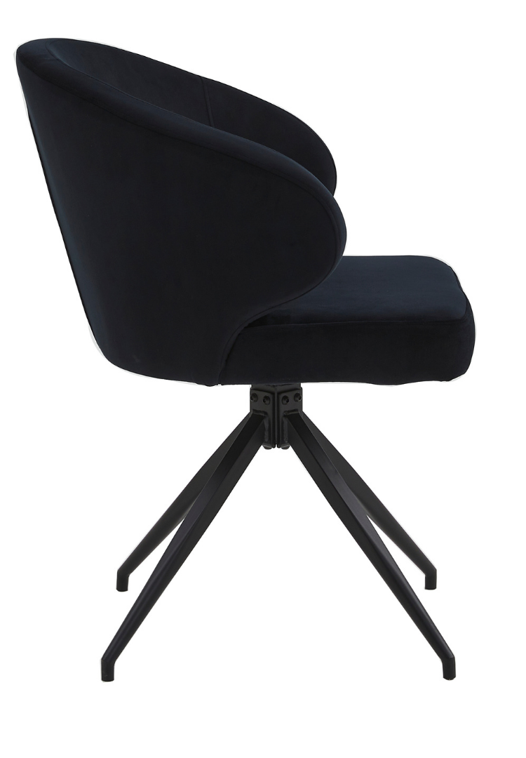 Eetkamerstoel Porto Zwart 180 ° C draaistoel