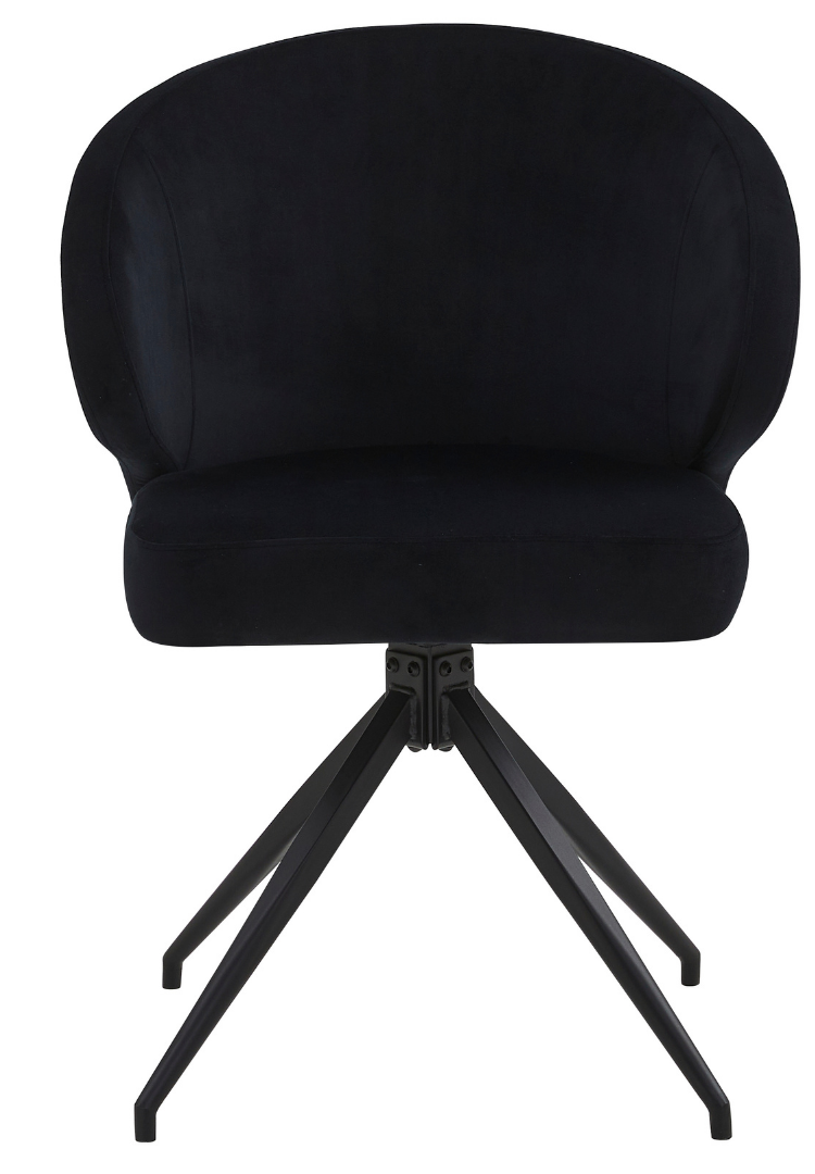 Eetkamerstoel Porto Zwart 180 ° C draaistoel