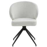 Eetkamerstoel Porto Bouclé Wit 180 ° C draaistoel