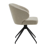 Eetkamerstoel Porto Bouclé Taupe 180 ° C draaistoel
