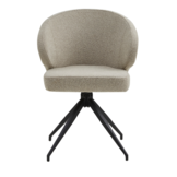 Eetkamerstoel Porto Bouclé Taupe 180 ° C draaistoel