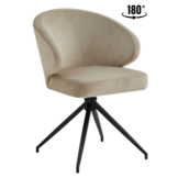 Eetkamerstoel Porto Taupe 180 ° C draaistoel