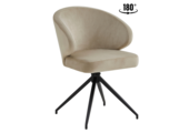 Eetkamerstoel Porto Taupe 180 ° C draaistoel