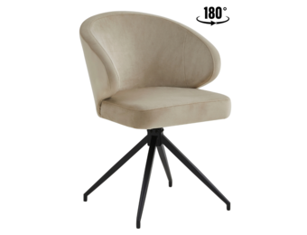 Eetkamerstoel Porto Taupe 180 ° C draaistoel