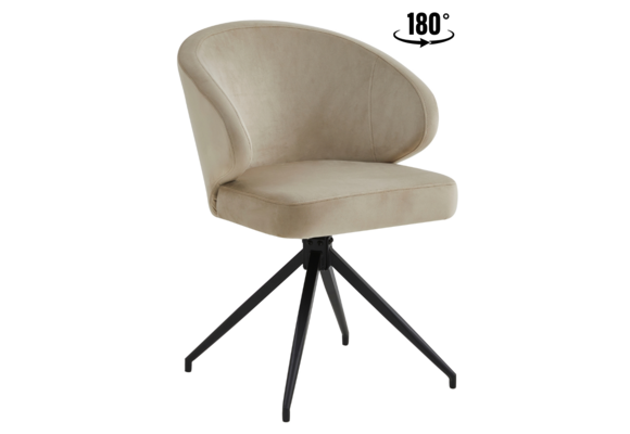 Eetkamerstoel Porto Taupe 180 ° C draaistoel