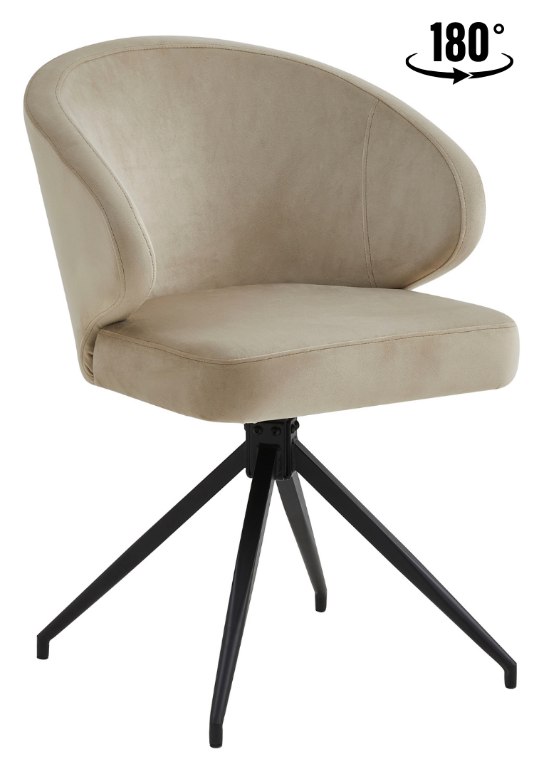 Eetkamerstoel Porto Taupe 180 ° C draaistoel