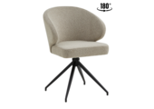 Eetkamerstoel Porto Bouclé Taupe 180 ° C draaistoel
