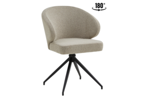Eetkamerstoel Porto Bouclé Taupe 180 ° C draaistoel