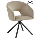 Eetkamerstoel Vigo Taupe 360 ° C draaistoel